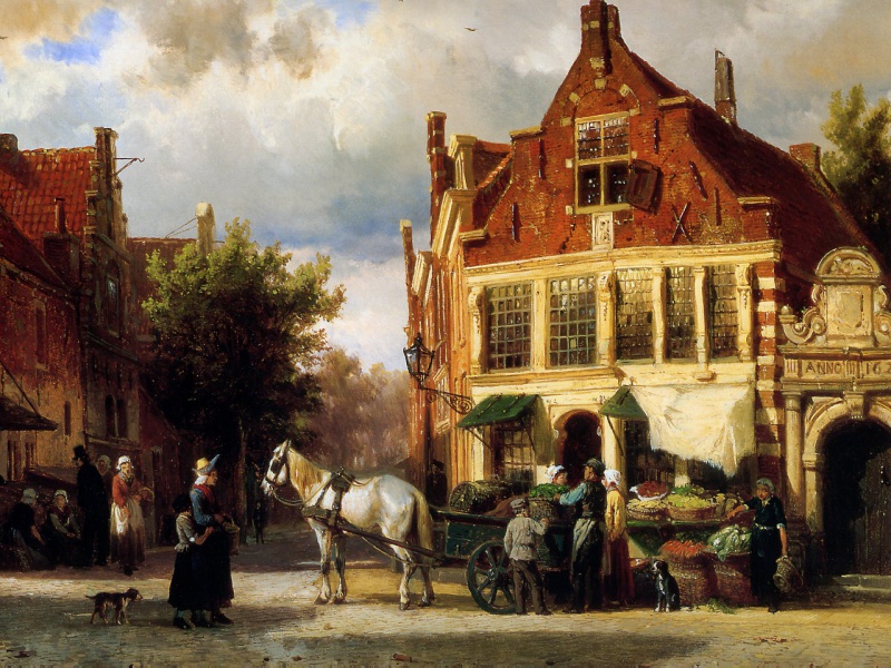 Bestand:Tabakstraat Enkhuizen - Cornelis Springer.jpg